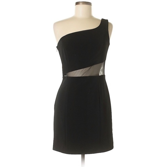 Niteline | Sheer Waist Black One Shoulder Dress - Picture 3 of 3